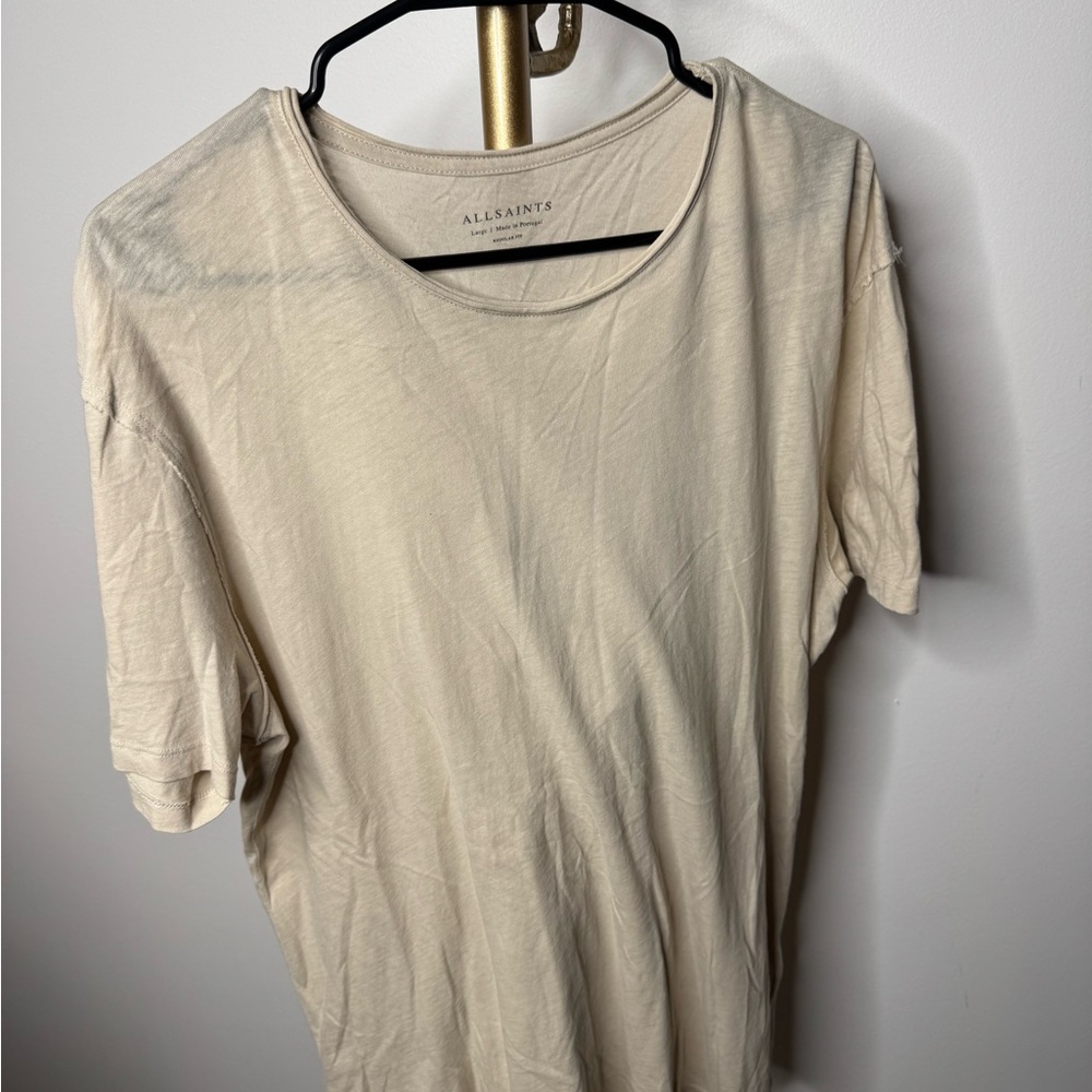 All Saints Beige Short Sleeve Tee